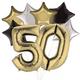 Premium Black, Silver & White Gold 50 Balloon Bouquet, 8pc